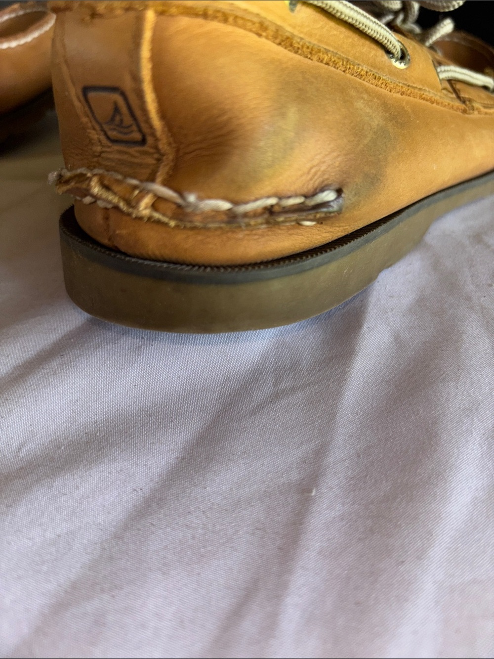Sperry Men’s Cognac Leather Boat Shoes - Picture 12 of 13